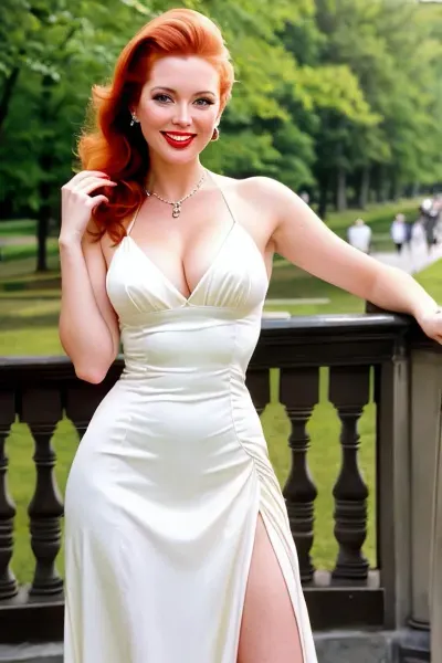 Caucasian redhead woman, smile, 1980s, (((in beautiful ultra dress))), 1970s pinup model, (painting), in the Moscow, USSR Epoch, in Moscow park, evening, pin up, beautiful dress, in the ussr, Happy woman, 50sphotorealistic, dawma3, realistic photo, #Pinup, #sovietpinup, #TypicalSovietwoman, #VeryHappy #woman, #Russian, #smile, #retro, #street, #park, #USSR, #Moscow, #Ссср complex background, ((bimbo make up)), Pin up style, Soviet pin up, Typical Soviet woman, style, ussr, Moscow, Very realistic woman, FASHION PICTURE, DYNAMIC POSE, FULL LENGTH PICTURE, full body visible, slim Woman, 40 years old, A communist woman, in Moscow, ((USSR Epoch)), beautiful pin up style dress, beautiful pin up style, In stockings, best quality, perfect lighting, retro lut, retro style, 8k woman, russianebenya, professional modelshoot style 8k high definition, floral, print, 1shoulder, dress, no, bra, <lora:womSov:.5>, <lora:Mary Ann_dawma3:.5>, <lora:russianebenya_v2:.5>, <lora:ospb:.5>, <lora:Floral_1shoulder_Dress_By_Stable_Yogi:.5>, <lora:PinkSkin:5.9>, <lora:n0br4:9>