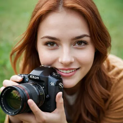 score_9, score_8_up, score_7_up, score_6_up, rmsns, closeup portrait of cute 30yo girl, natural readhead, photographing with SLR camera, looking at viewer with a playful yet competitive grin, wide-angle view, highly detailed, high budget, photorealistic, candid camera, color graded cinematic, imperfections, natural, shallow dof, natural light, 35mm photograph, film, professional, 4k, Depth of field F2. Rule of Thirds Composition, <lora:add-detail-xl:.8>