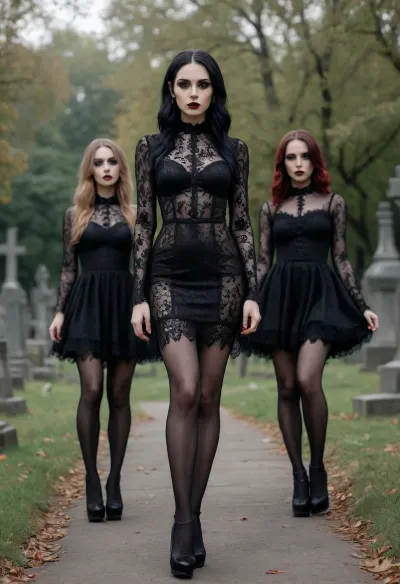 Mezarlıkta Gotik zarafet