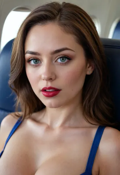 professional real photo, 30mm lens, iso 100, Embarrassed charming, 20 years old, (((splashes cumshot by more white sperm dripping on her face and mouth))), asian, plump dark red lips, open mouth, shows tongue, tongue out, long eyelashes, holds hands uncovered very large bust, make-up, ((kneel on plane)), head raised, top view, (((full-length top view))), lush bust, deep cleavage, cleavage, full-length, gorgeous eyes, wavy hair, aesthetics of the female body, large bust, ((open bra, (blue Uniform), stewardess, photorealism, filigree, highest quality, uhd, ultra realistic, photorealistic, dslr, kodachrome, (hyper realistic), (realistic), 1, best lighting, perfect illumination, (best illumination), (best shadow, best shadows), highres, ultra-detailed, 8K, UHD, masterpiece, best quality, (ultra realistic), sharp image, (highly detailed face, dark red lips, (ultradetailed face)), (realistic mouth, realistic teeth, detailed hair, detail irises), (portrait:1), 1girl, detailed face, beautiful eyes, highly detailed face, crystal clear image, detailed eyes, bukkake, cum, facial, mouth full of cum, amateur, flash photo, dark background, cum on face, cum on body, cum on clothes, cum swapping, excessive cum, covered in cum, ejaculation, projectile cum, cum on breasts, cum on back, cum on ass, cum on pussy, cum on shoes, cupping hands, cum on hands, cumdrip, after sex, after vaginal, cum on cloth))