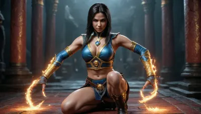 Meelina Mortal Kombat, full-length photo, good fingers