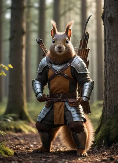 Der gepanzerte Eichhörnchenbogen: Verteidiger des verzauberten Waldes bei Twilight