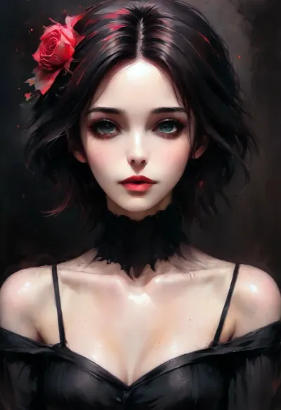 Red like roses, at the Silent Hill Stop, horror, Gothic, mysticism, ral-anmwrlds, Colorsplash, <lora:ral-anmwrlds-sdxl:1.2>, <lora:SDXLPaintSplash:2>