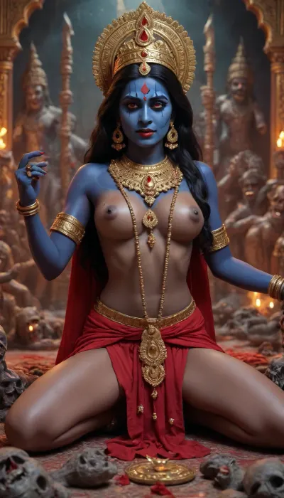 Indian goddess kali masturbate surrounded by corpses