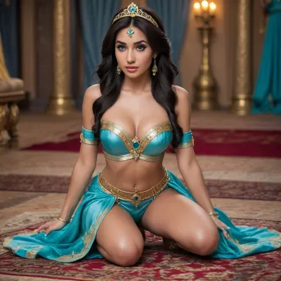 디지털 꿈 : 실제 소녀는 디즈니의 화려한 공주 jasmine로 변환