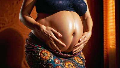 massive pregnant belly