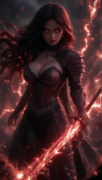 woman, long black messy hair, rings, earrings, necklace, bracelet, strong makeup, big breasts, perfect Body, best quality, perfect face, perfect body, highres, 8k wallpaper, (soft lighting:.5), quality, black hood, cape, ((deathknight black spiky full metal warrior armor)), hood, burning undead tomb, black warpaint, skulls, dynamic pose, fire armor bustier deep cleavage, (perfect ass), (dark red fire), (burning), (Leg armor), hkstyle, nipples, ((dynamic sexy pose)), angry facial expression, flaming eyes, (surrounded by fire), Black Lace Stockings Pantyhose Suspender Garter Belt Thigh High Socks, <lora:hkstyleV5:1.2>, <lora:dark:.6>, (burning dark red greatsword in Hand), very pale skin, (dark red flamewaves:1.5), ((dark red electricity:1.6)), <lora:add-detail-xl:.8>
