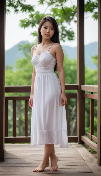 photographic, My Asian-Gilfriend, 18-Year-old, Pitite, completely bold, Gorgeous, meadiam-size-breast, halopesa, round-firm-butt, white summer dress, cute feet.