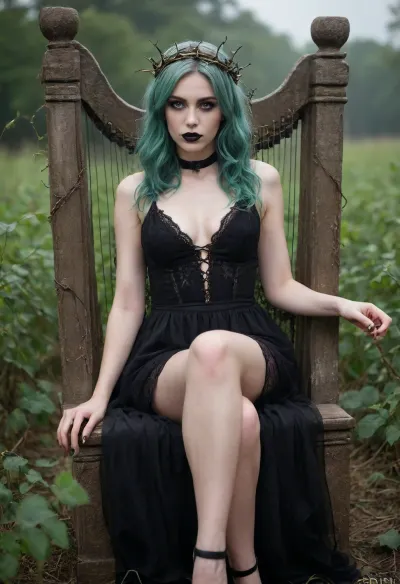 Die unead queen: ein briar Thron inmitten hellgrüner Nebel