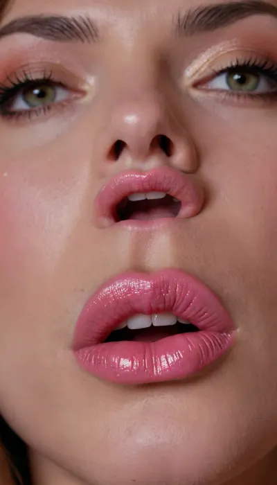 Extreme detailed lips, 8k, intricate details, vulgar slut kissing a nice big penis, extreme detailed, focus on lips, gloss bright pink lips, extreme close up, fake lips, detailed thick cock, kissing dick, very big squirting cumshot fountain, massive explosion with fire in the background