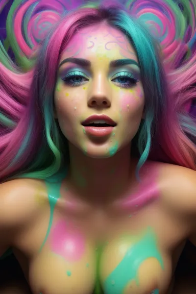 (Psychedelic patterns on body:1), 4, masterpiece, ultra-detailed, realistic, an ocean made of women being fucked in their pussies, an ocean of orgasms, trembling ecstasy, (((creampie))), joy, rapture, celebratory, happy, horny, hungry, excited, tired, exhausted, cum on face, ((blowjob)), Blacklight, bukkake, pick, a, color, goopy, slimes, <lora:Blacklight:.5>, <lora:bukkake_1:.5>, <lora:slimes_realistic-1:.5>, <lora:concept-slimegirls:.5>, psychedelicai, <lora:psychedelicai-SDXL:.5>
