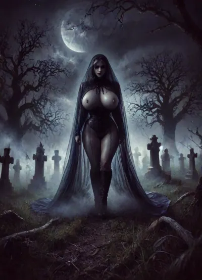 Beautiful woman, 40 years old, from England, Englishwoman, evil bitch. wrinkles around the eyes, wrinkles around the lips, gray eyes, bright eyes, pale skin, smooth skin, soft skin, long eyelashes, gray hair, gray hair at the temples, thick hair, long straight hair, hair gathered in a beautiful hairstyle, dimples on the cheeks. slender. massive breasts, huge breasts, seventh-size breasts, wide hips. An evil look, a contemptuous smirk.

latex suit. latex pants, latex corset, deep neckline, high collar. high boots. aristocratic pose. night, dark night, cemetery. full-length., DonMV31l0fD4rkn355XL, <lora:DonMV31l0fD4rkn355XL:.8>, Dart, 1boy, 1girl, 1other, 2boys, arms, at, sides, bag, black, background, hair, theme, blue, eyes, briefcase, cigarette, coat, crescent, moon, dark, field, from, side, full, body, glowing, gradient, grass, hand, up, hands, on, own, cheeks, face, helmet, holding, hood, light, lips, long, sleeves, looking, viewer, male, focus, monochrome, multiple, boys, night, sky, no, humans, ocean, outdoors, together, realistic, red, reflection, scenery, shadow, silhouette, sitting, smoking, solo, spotlight, standing, upper, very, wide, shot, walking, <lora:Dart_1_00:.8>, G0th1c, Qu33n, portrait, woman, baroque, lispstick, ornate, Victorian, <lora:Gothic_Queen:.8>, Latex, <lora:LatexXLv11:.8>, <lora:milkers_v2:.8>