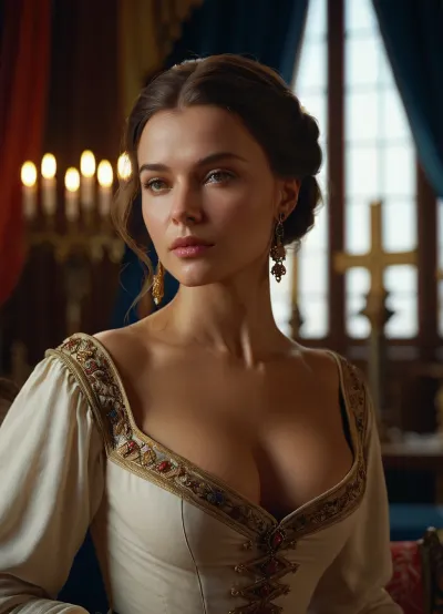 Very sexy Natasha Rostova from the novel “War and Peace”, highly detailed, sharp focused, concept art, ArtStation, CGSociety, Deviantart.”com, Blender 3D render. Ureal render. H 720p.B 640. Konachs
