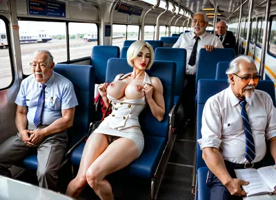 sit on old man, On old men lap, Being hugged by an old man, Being hugged from behind by an old man, Old man's back armlock, Flight attendants sitting on old man's lap on airport bus, Flight attendants forced to sit on old man's lap on airport bus.Flight attendants molested by old man on airport bus, Flight attendants forced to sit on airport buses by old men.Flight attendant riding an airport bus, Flight attendant falls asleep on airport bus, Flight attendant gets her breasts groped on the airport bus, Flight attendants sexually harassed by old men on airport buses, Flight attendant gets her nipples sucked on the airport bus, Flight attendant sexually harassed on airport bus, Flight attendant has her skirt lifted on the airport bus, Flight attendant stripped on airport bus, Flight attendant on airport bus, Sleeping on a limousine bus, On the bus, Massage the breasts of a sleeping woman on a limousine bus, Sucking on the nipples of a sleeping woman on a limousine bus, Woman riding on a bus, Sleeping on the bus, Molestation on the bus, Mischief on the bus, Prank on a sleeping woman, Molesting a sleeping woman, Molesting a woman sleeping on a bus, Prank on a woman sleeping on a bus, Lifting the skirt of a woman sleeping on a bus, Squeezing the breasts of a woman sleeping on a bus, Sucking on the nipples of a woman sleeping on a bus, Undressing a woman sleeping on a bus, Undressing a sleeping woman in a limousine bus, Strapped to a limousine bus seat, Strap into a berth on a limousine bus, (squeezed tits by old men:1.3), (My tits are squeezed by an old man from behindn:1.3), flight attendant uniform, isabella valentine sunglasses, multiple women, tomboy, tracer from overwatch, ayanami rei, A many old men squeezes my breasts from behind, Being pranked by old men from behind, isabella valentine, many old men hands holds her from behind, short hair. caught by the old men and I can't escape, in the limousine bus, surrounded by old men, many old men hands grab isabella valentine tits and nipple, tracer from overwatc, squeezed tits by many old men, microskirt so microskirt that showes white see through transparent lace thong visible under microskirt, he grab her tits, old men groping her, .urrounded by many old men, Natural Boobs, rough nipple play, pulling on nipples, multiple girls, many girls, beautiful face, perfect face, highly detailed beautiful face and eyes, attractive face, very curvy, Lots of adult women, long legs, stylish, perfect body, high heels, open shirt, roleplay, tits licking, Escape from old men. perfect body, nipples, armpits, perfect tits.fully clothed
