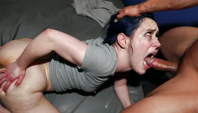 The pain was unbearable as she felt herself being violated by the massive cock that was thrusting into her vagina. It was so huge, so thick, that it seemed to stretch her insides beyond their limits. She winced with every thrust, as her most intimate parts were being shredded apart. She tried to push him away, to plead with him to stop, but he was relentless. His eyes held a cold, detached glare that sent shivers down her spine."Stop!" she cried out, voice cracking under the strain. "Please, stop!" But he didn't listen. He continued to pound into her, his hips slamming against hers in a rhythm that was both punishing and relentless. She gritted her teeth, tears streaming down her cheeks as she endured the agonizing penetration. "You like it, don't you?" he taunted, his voice dripping with malice. "You like being taken like this." She couldn't respond, couldn't even find the words to answer. All she could do was lie there, helpless and in pain, as he took what he wanted from her. Her pleas for mercy fell on deaf ears as he continued his brutal assault. She felt like her body was about to shatter under the intense pressure of his thrusts. The pain was unbearable, yet she couldn't help but feel a strange sense of arousal mixed in with it. It was as if her body was betraying her, responding to the sheer force of his dominance. Suddenly, he pulled of her, causing her toasp for air. She maybe it was over, that he had finally relented. But then he grabbed her by the hair and forced her to look up at him. His eyes were dark and menacing, his expression unreadable. Before she could react, he slammed back into her again, even harder than before. She screamed in pain and shock, feeling like her insides were being torn apart. He grabbed her hips and began to ride her roughly, taking her up and down on his massive cock. She felt like she more than a sex toy, a plaything for his twisted amusement. Her breath came in ragged gasps as she tried to endure the unbearable sensations coursing through her body., <lora:add-detail-xl:.8>