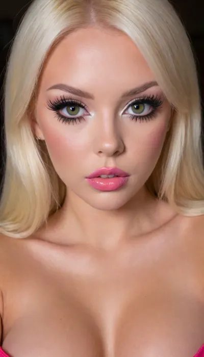 (masterpiece, best quality, highly rated, trending artwork, viral potential), (closeup face portrait of a bimbo, club girl, plastic fantastic:1.8), (bleach blond hair, heavy makeup, bimbo makeup, slutty makeup, fake eyelashes, plump limps:1.5), (sharp focus on eyes, perfect focus on eyes:1.2), (perfect symmetry:1.4), (maximum quality, ultra-detailed, insanely detailed, highly detailed, high quality, uncompressed, RAW photograph, sharp focus, vibrant colors, high contrast, dramatic lighting, soft shadows, centered composition, rule of thirds, dramatic perspective), (highly detailed eyes, high resolution eyes, high quality eyes, highly detailed hair, realistic skin texture), (detailed eyes, detailed iris, detailed pupils, limbal ring around iris), (large eyes, expressive eyes, striking eyes, captivating eyes, mesmerizing eyes, glittering eyes, Fae eyes, soulful depth), (professional lighting, professional photography, professional color grading), ziprealism, igbaddie, <lora:igbaddie-XL:.4>