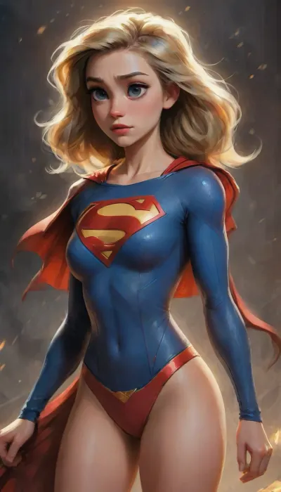 Naked Supergirl, samdoesart, <lora:Animated_Concept:.5>, <lora:samdoesart_style_xl_v1:.5>