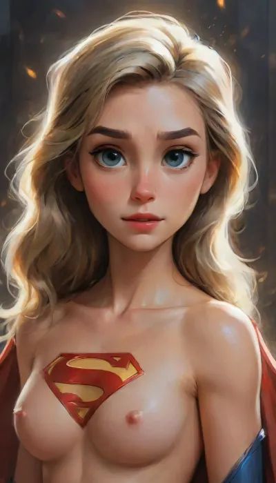 Naked Supergirl, samdoesart, <lora:Animated_Concept:.5>, <lora:samdoesart_style_xl_v1:.5>