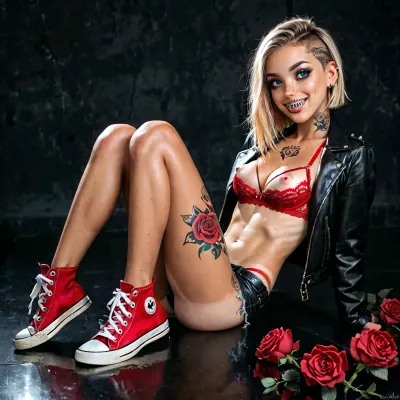 Edgy Charme: eine tätowierte Vixens kühne Darstellung der petite Perfektion