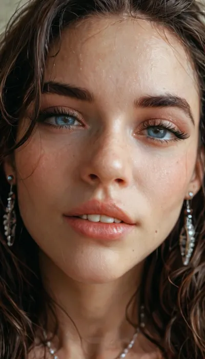 masterpiece, award winning photo, detailed face, realism, passion, lust, ultra realism, UHD 8K, extreme realism, maximum detail, most beautiful, sweet and petite, close up face of stunning brunette with lustfull face expressions, naughty girl, lust of face, gentle lip biting, slutty makeup, <lora:add-detail-xl:.8>, <lora:MJ52:.8>, biting, own, lip, <lora:384729_training_data:.8>
