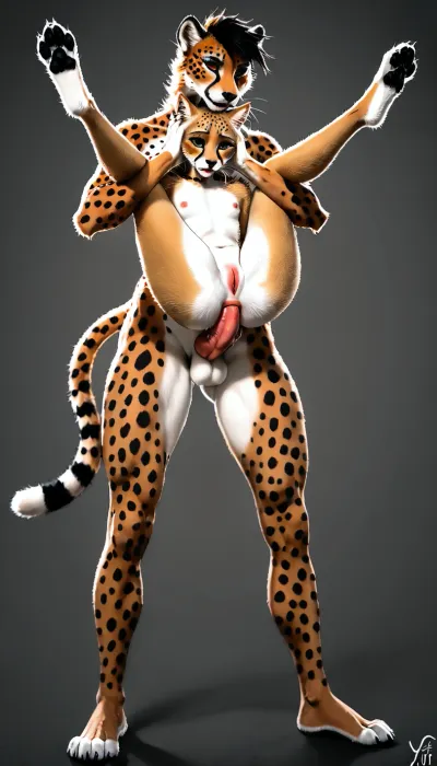 (yiff anthro furry cheetahs:2), (2 anthro cheetah girls:1), sexy thin body, tall, (1 older and 1 younger:2.1), (long legs:1.4), built for speed, marathon runner build, side view, full body shot, (cat paws), thick toned thighs, (huge bubble butt:1), (big soft boobs), (very wide hips:1.3), (tiny waist, tiny torso), nude anthro cheetah body, (2 lesbian cheetah girls), (extremely horny girls), anal, sex_from_behind, cheetah pussy, futa cheetah penis, full nelson pose, arms_behind_head, full_nelson, reverse pose, <lora:ReverseCowgirlFullNelsonXL:.8>