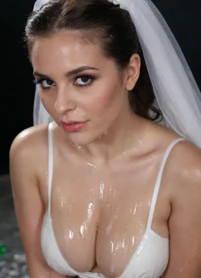 super close up image, sticky white slim cover bride face, full face drenched in slime, slime glazed face, micro art photograph of an Iranian curvy bride standing on a glossy black velvet floor against a pitch-dark background. Dramatic, cinematic lighting with high contrast and soft shadows. Her entire face, hair, eyes, body, and classic white wedding dress are covered in a thick, jelly-like texture. The slime drips slowly from her hair and shoulders, creating a surreal, beautiful, and mysterious effect. The wedding dress features traditional Persian details such as tulle, gemstones, and Islamic motifs, visible beneath the slime. Visually stunning, surreal, and elegant composition with a focus on the tactile contrast between the slime and the white dress against the black velvet., close_up_detailed_shot_of1, <lora:close_up_detailed_shot_of1:.8>