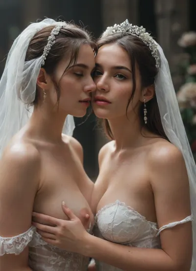 (Black skin muscular man), (very large and thick black cock), monster black cock, ((A close-up of bukkake cumshot facial Persian Bride's face lies a delicate white bridal bouquet)), ., (cuckold white skin husband kiss her), (Thick, glossy white cum with creamy undertones is slowly poured over the box and flowers, dripping down the sides and partially covering the rings), . The lighting is soft and cinematic, enhancing the shine of the rings, the texture of the slime, and the dark contrast of the background. The scene feels poetic, artistic, and symbolically messy—blending elegance with surreal distortion., romantic_couple_poses, <lora:1365620_training_data:.8>