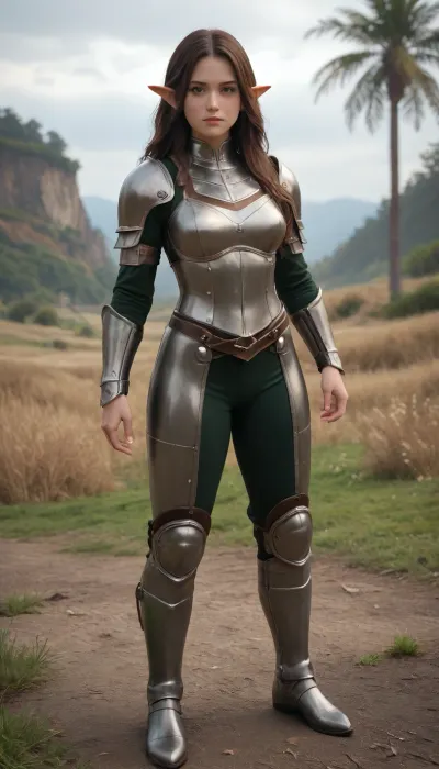 comic, full body, medieval female elf, green shiny eyes, (high details face:1.2), brunette long hair with hair palm, muscular body, smal breasts, leather armor, landscape in background, ohwx, <lora:LittleCaprice_SDXL_v1.0:.8>, frenchlineart, <lora:d2839b61-1150-499f-a75d-48632f217c95.TA_trained:.8>
