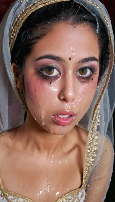 portrait of a, (very petite:1.3), (19 year old), (arabic woman), (lace-hijab), (cum on face), (cum on hijab), (running masqara), (running makeup), . woman, cum, on, face, ruined, makeup, <lora:JustCum:.9>, <lora:ruined1:1.3>