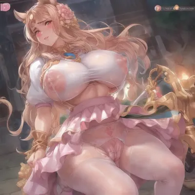 (score_9, score_8_up:1.1), score_7_up, (high quality, high resolution), melkor_style, 1girl, park, looking at viewer, female next to a bicycle, Makima, extremely detailed, detailed face, beautiful face, voluptuous body, hourglass figure, (massive breasts:1.3), (saggy breasts), perfect face, perfect eyes, (pouty lips), full lips, lip gloss, wet pussy, Detailed lines in high quality, pink shirt, white gym skirt, high leg thong, nipple slip, jewelry, erect nipples under clothes, (cameltoe:1.3), underboob, smile, trembling, steaming, hearts, motion lines