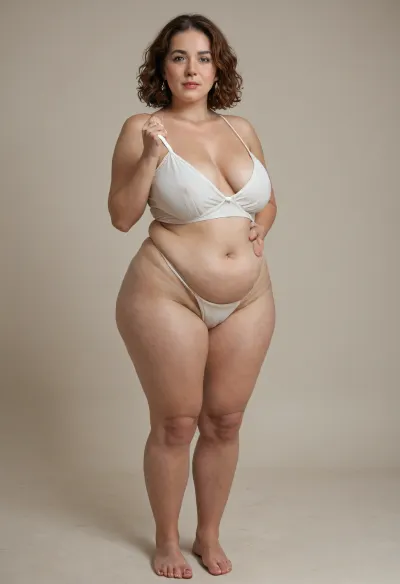 1gilf fat mature very saggy american woman, (obese), 65 years old, beautiful eyes, long hair, straight hair, auburn brown hair, tanlines, fat face, high detailed skin, 8k uhd, dslr, high quality, detailed skin texture, highly detailed hair, sharp body, highly detailed body, realistic, soft focus, insanely detailed, highest quality, freckles, skin pores, skin imperfections, layered bob cut, in a hotel, full body view, seductive, glowing hair, wearing white highwaist tight satin full coverage pantybriefs, high resolution photography, friendly, flirty, housewife, wearing diamond engagement ring on her left hand ring finger, wearing a white loose spaghetti strap halter top, (pokies), (huge cameltoe), (big chubby belly), (cellulite:1.3)