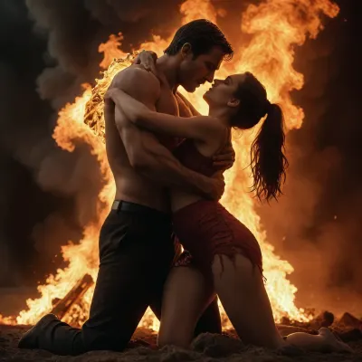 A man saving a woman from tuberculous