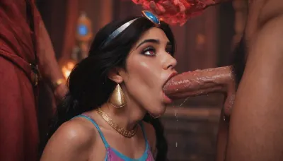((((Jasmine from Disney movie Aladdin with Jasmine outfit)))), ((((Jafar from Disney movie Aladdin huge wet dick)))), ((((Jafar outfit)))), ((((mind control)))), (((((red magic))))), ((red smoke)), (deepthroat)