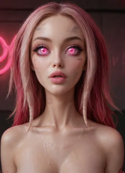 ((19yo sexy slutty alien girl:2)), ((with human hair:1)), in a provocative and outrageous, ((pink-neon beautyfull eyes:2)), ((alien advertisement for website ‘Pornhub’)), that feels raw, otherworldly, and irresistible. Picture an extraterrestrial, ((red-light district glowing with neon hues of pink glow)), and pulsating alien purples. Include seductive, biomechanical creatures intertwined in suggestive, (gravity-defying poses), their glowing, semi-transparent skin revealing alien anatomy that’s both alluring and unsettling. The setting should be a throbbing hive-like metropolis dripping with bio-luminescent slime and oozing sensuality. The ‘Pornhub’ logo should be integrated into the, ((alien landscape:2)), glowing like a beacon of forbidden pleasure, written in erotic, otherworldly script. Make it dirty, hypnotic, and unforgettable.”, predator, grey-alien, ass, big, hips, narrow, waist, bukkake, cum, bmbplora, Curvy, body, <lora:BodyLicious:.8>, <lora:664104_training_data:.8>, <lora:MS_Real_XL_Bukkake:.8>, <lora:bimboxl_02:.8>, <lora:b8174d41-8ba7-4318-bc14-53ee7e353d91.TA_trained:.8>
