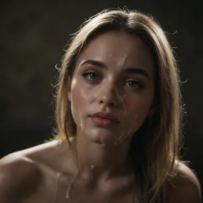 (((18 year old))), ((skinny)), blonde hair, very high ponytail, bangs, perfect skin, incredibly beautiful face, blush, freckles, plump lips, thick lips, super high detail, looking at viewer, award-winning photo, hips, super waist, perfect anatomy, looking up at viewer, perfect body, perfect feet, cute face, big green eyes, long hair, cute petite ass, naked, cute petite, sexy, (((cum covered face:1.5))), natural lighting, cinematic, realism, <lora:dark:.8>