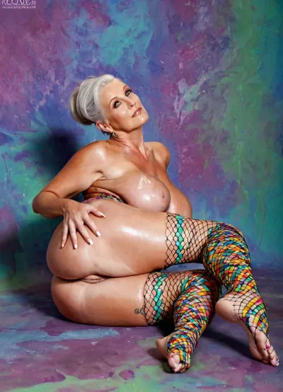 Very busty 60 years old stacked grandmother, huge siliconed big tits, perfect giant round boobs, amazing body, mature, studio background, different poses, old gorgeous gilf, fantasy patterned, full body painted, legs and arms painted, colored patterned, full body painting, exposing herself, showing herself, naked, lying
High detailed photo, high quality photo, different angles, close-up, portrait, zoom