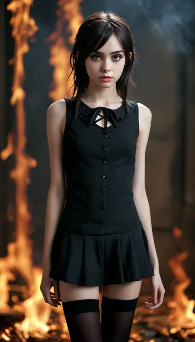 Enigmatik gothic öğrenci