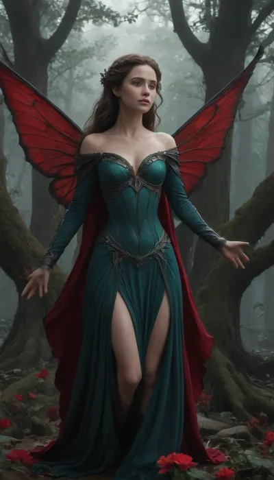 ---

🦋 “The Last Flight” – Colored Wings in a Gray World

🎨 AI Prompt, (EN), A monochromatic fantasy scene, a vast, crumbling garden turned to ash and stone. In the center, a graceful queen in a long flowing gown walks barefoot through the remains of her fallen empire.

Her figure, the gown, her face, the trees, and all ruins around her are in black, white, and gray.

Surrounding her are hundreds of butterflies, fluttering in various vibrant colors — emerald green, sapphire blue, crimson red, golden yellow, and violet.

The butterflies are the only source of color, creating an enchanting contrast.

Some land gently on her shoulders, arms, and hair — their wings open and close like soft whispers.

Behind her, a collapsed throne and shattered marble statues. Ahead, a staircase of roots and petals leads to an open sky.

Her expression is bittersweet — a farewell to beauty in a world that has turned to dust.




---

🎯 Visual Highlights, Environment and queen, grayscale, (rich textures of stone, fabric, skin), .

Butterflies, multicolor and luminous — main focus of contrast.

Style, dreamlike, fantasy-apocalyptic, cinematic still.

Light source, soft sunlight breaking through thick, cloudy skies.



---

Pokud chceš alternativní