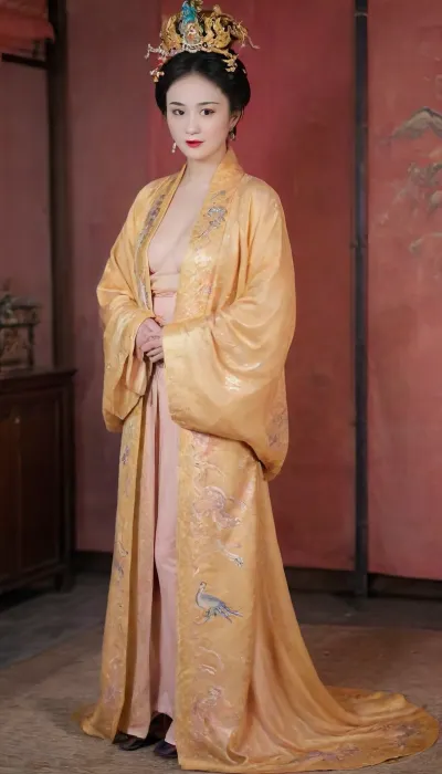 Beautiful chinese woman, tang princess, （Hair was combed upward into a tall, structured chignon, creating a lofty and elegant appearance），empress yellow robe embroidered with phoenix and other patterns, open robe revealing naked underwere, Dark-colored labia majora, (blushing, embarrassed, shy, submissive, sobbing，angry:1.8), (detailed hairy vagina, labia, clitoris, many pubic hair:1.2), song, style, dynasty, Beautiful perfect orgasm face, perfect closed eyes, perfect open mouth, black eyes）, full body view, bending over Inside a Yurt. ancient mood, detailed photo, photorealistic photo, realistic pretty women photo, woman, yangmi, szhf, dress, hyper realistic, high-resolution, 8K, insanely detailed, perfect shadows, masterpiece, sexy, passion, desire, sharp focus, photorealistic, hyperrealistic, high resolution, very detailed, 8k, RAW photo, highest quality, Diyi, fengguan, <lora:yangmi106_ej_JuggXL_1-000015:2>, <lora:YangmiV81-000008:2>, <lora:szhf:.8>, <lora:Diyi3:2>