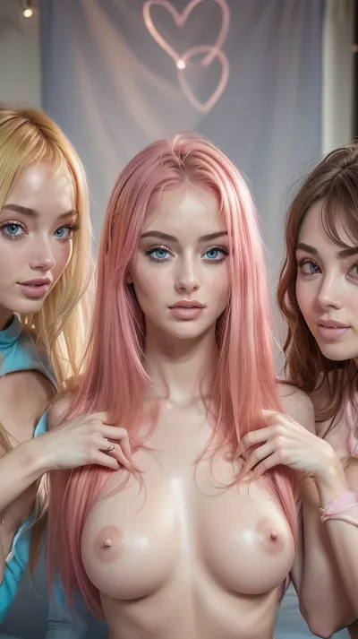 Three woman, fingering eachother, all naked, 26 years old female russian Instagram Models, ((over-detailed professional photography, masterpiece, epic photorealism)), DSLR camera, best quality, best resolution, uhd, perfect composition of lights and shadows, dynamic, the brightest image, clear focus, depth of field, 32k, 30 mm lens, 1/250 s, f/2.8, ISO 300, (slender body:1.3), (athletic body:1.3), perfect body, perfectly detailed skin texture, perfect symmetrical face, (perfectly detailed blue eyes), (perfect highlighted pink hair:1.3), (voluminous tousled messy after sex hair:1.5), perfect 34c boobs, seductive Makeup, perfect fuck me face, fingering pussy, (high hells), <lora:age_slider-LECO-v1:-2>, <lora:weight_slider-LECO-v1:-1>, <lora:eye_size_slider_v1:.5>, <lora:shirtliftv1:.8>