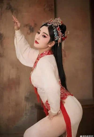 1girl, Chinese woman, 30 years old, Jingju actress makeup, female slim nice fingers, beautiful hands, traditional Chinese opera makeup, red and white face paint, dramatic eyeliner, red lipstick, showing breast, showing pussy, photorealistic, ultra-detailed, highres, 8k wallpaper, in a stage dressing room, (provocative pose, bent over a wooden box, hips raised, explicit, exposed private parts, visible anus, lots of pubic hair:1.5), blushing, shameful expression, embarrassed, half-open half-closed eyes, dim lighting, cluttered backstage setting, makeup mirror in background, traditional Chinese opera costume partially removed, intricate hair accessories, masterpiece, best quality breast lifted, score_9, score_8_up, score_7_up, (hua, dan\), yangmi, woman, liu yifei, liushishi, liuhaocun, jingtian, zhangtianai, chengduling, zhangjianing, gulinazha, nini, zhangruonan, jujingyi, bailu, tzuyu, daomadan, qingyi, <lora:actress_ej_JuggXL_3:.8>, <lora:add-detail-xl:1>, <lora:chinese operas_1:1.4>, <lora:rearpussy-xl-1.0:1.2>