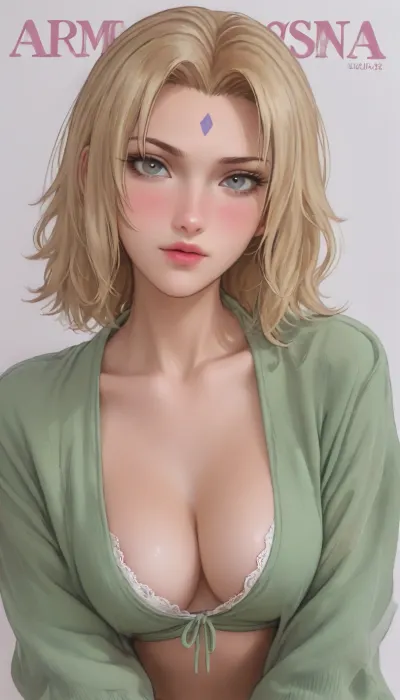 score_9, score_8_up, score_7_up, score_6_up, aroma, ((aromasensei:1.3)), (Aroma Magazine Cover:1), (Tsunade from Naruto), bitting her lip, sexy pose, style anime, inspired illustration, oda, non, <lora:outline_xl_kohaku_delta_spv5x:1.9>, <lora:cartoon_stickers_xl_v1:.5>, <lora:AshMilkshake_Illustrious_v1:1.1>, <lora:NEOTOKIOXL_0.2_RC:.5>, <lora:Brown Dust Style XL:1.2>
