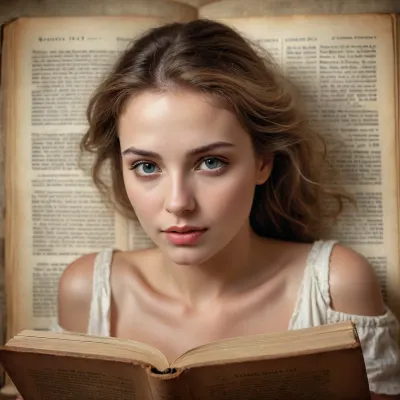 a illustration of a coquettish adult woman on a book page, smooth textures and soft lighting, sensual and ethereal mood, #©KITTYART



































#©KITTYART