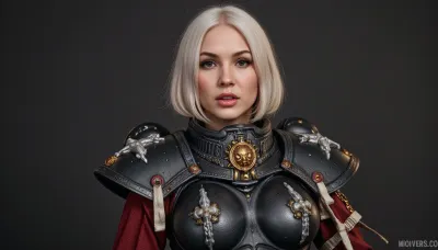 warhammer, adeptus sororitas, sisters of battle, full battle armor, bare tits, bare ass, bare pussy, pubic hair, white bob hair, loads of cum, angry expression, show vagina, show pubic hair, sisters-of-battle, 40k-inquisitorial-rosette, <lora:sisters-of-battle:1>, <lora:40k-inquisitorial-rosette:.5>