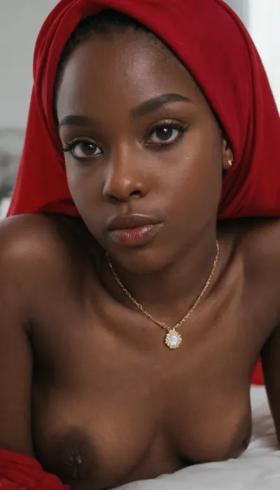 (25 yo black girl:1.8), girl of 25 years old, (red hijab:1.5), petite girl, firm natural breasts, (shaved pussy:1.5), low angle photo, focus on pussy, in a modern bright bedroom, look, at, my, prompts, realistic, real, face, hyper, realsitic, influencer, insta, beautiful, sexy, pretty, <lora:SDXL_Sevenof9_7th_NSFW:.8>, <lora:Realistic_Insta_InfluencerV1.0:.6>