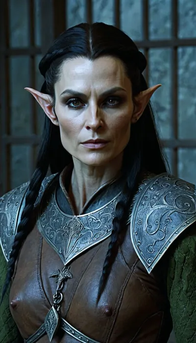 Dunmer women 50 yo in prison, the, nord, breton, high, elf, <lora:EdobESO_XL_v1.0:.8>