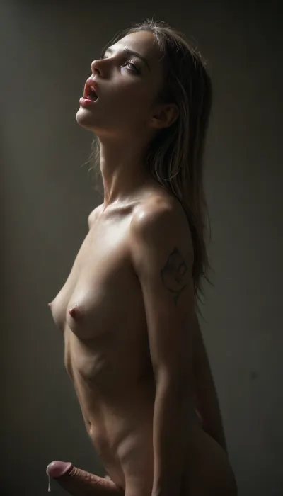 Rating_explicit, ethereal fantasy photography, (score_9, score_8_up, sharp focus, masterpiece, perfect eyes), ((Extremely petite)), young face, perfect lighting, (best lighting), highest quality, ultra-detailed images, futunari, huge cock, fine details, high resolution, 8k, uncensored, shiny_skin, (very long blonde silk hair), petite, Euro-American, Incredibly beautiful futunari girl, shemale, (small body), cum dripping of dick, after ejaculated, slim body, short futunari girl, erected dick, (((masturbate))), (young adult:1.6), (glossy skin), (White skin), tan lines, head, 1girl, nipples, (tiny_body), masturbate, skinny collarbone, medium_breasts, grey_eyes, very detailed face, seductive pose, (Sweat), (her face and expression showing orgasm, rolling eyes, moans, open mouth), big round athletic ass, (lustful face), luscious sensual big lips, natural beauty, eternal beauty, (Side profile close-up:1.5), Legacy lighting, bright 1-alpha .5>, lifting, perfect hourglass body, Solving mystery in bedroom, ((A lot of tattoos)), (((thicc thighs))), legs spread wide open, full body view, stood up, looking back, rear view, lora, SDXL_BetterFaces-LoRA_v1, .5>, <lora:dark:.6>, <lora:reallora1:.5>, <lora:Oxygen girl_SDXL1.0:.5>, erect-futa, erect-penis, woman, testicles, <lora:SDXLlora13ErFut:.8>, prebac, frontlb, rearlb, bothlb, presenting, backside, <lora:PresentBackside.0.9:.8>