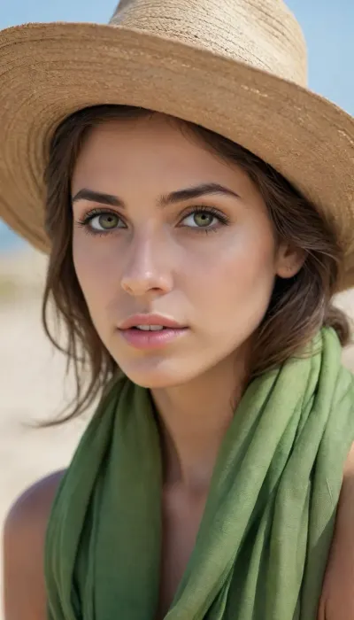 Arte fotográfico de alta calidad, con un enfoque en la estética natural y la belleza del cuerpo humano. La imagen debe transmitir una sensación de paz y autenticidad, con tonos cálidos y detalles realistas.

fullbody of a person wearing a hat and a scarf, a portrait by Hannah Tompkins, flickr, process art, peruvian looking, ivan bolivian, wearing inka clothes

Crea una imagen hiperrealista de una mujer joven con cabello marrón claro con tonos naranja, reflejando un brillo natural y textura detallada en ondas suaves y despeinadas. Sus ojos son verdes y expresivos, con una mirada cautivadora y reflejos de luz que aporten profundidad. Su piel es suave, con un tono cálido y natural, resaltada por una iluminación delicada que realza su belleza.

La mujer está en una playa tropical, rodeada de arena clara y agua cristalina de tonos turquesa. Detrás de ella, se pueden ver árboles verdes con hojas frondosas, creando un ambiente relajado y paradisíaco. La composición debe capturar la naturalidad de una fotografía espontánea, con una pose artística y fluida.

Su cuerpo está representado con un enfoque artístico, resaltando la armonía de sus formas de manera elegante y sutil. La iluminación debe ser suave y difusa, jugando con las sombras para mantener una sensación de intimidad y belleza natural. Su expresión es tranquila y confiada, transmitiendo una sensación de libertad y conexión con la naturaleza.