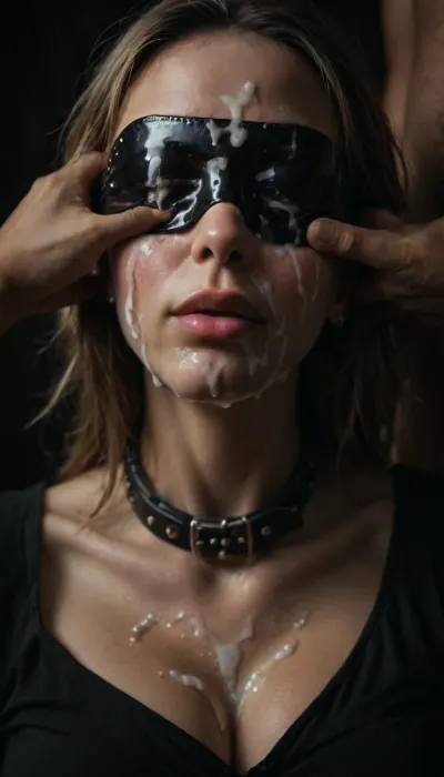 (huge massive bukkake face:1.9), (man and woman's face full of thick sticky cum facial:1.9), (super nasty super sticky glossy cum cover face:1.9), A hyper-realistic romantic and sensual night scene on the beach, with a clear female-led dynamic and soft BDSM elements. Under a starry sky and beside a glowing bonfire, a dominant Iranian woman sits confidently on top of her submissive fiancé, who lies on a soft black blanket. She wears a seductive sheer black lace bodysuit, thigh-high glossy boots, and a delicate silver collar around her neck — a symbol of power, not submission. Her gaze is intense, lips slightly parted, and one hand holds a thin black leather leash that’s connected to a matching collar around his neck. The man is shirtless, in loose dark pants, his body completely relaxed, eyes closed in pleasure and trust, as she leans over him, kissing his neck and chest with slow dominance. Her body language shows complete control — she is calm, elegant, and undeniably in charge. The firelight flickers across their skin, casting golden shadows. Soft waves crash in the distance. Everything feels cinematic, sensual, emotionally intimate, and deeply female-led with tasteful BDSM symbolism., reij-snrs, and, shadow, by, 1990sanalogphoto, raw, light, leak, <lora:dark:.4>, <lora:sunriseSDXL-000009:.6>, <lora:dAIversityUnderstandingXLRealistic:1.1>, <lora:1990sAnalogStyle:1.1>
