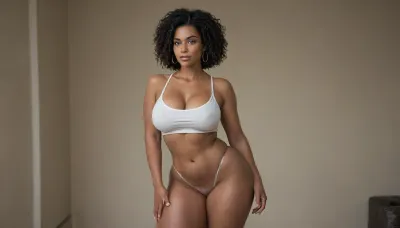 Dark skin black woman, kyra hot lucahlikwhite girl.extremely fit and unique body, large breasts, natural breasts, smallest waist measured, super thick thighs, super fat ass, funny, super slut
